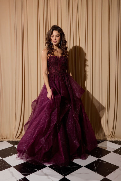 Midnight Plum Tulle Ball Gown